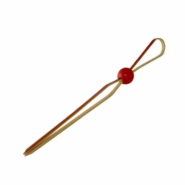 Packnwood 5.3 In. Luka Bamboo Double Pick With Red Adjustable Ball, 1000PK 209BBLUKAR